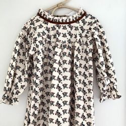 Vintage Brown Kids Girl Dress 4 Years Old 