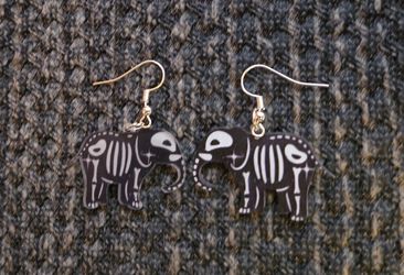 Skeleton  elephant earings