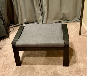 NEW IKEA POÄNG Ottoman (black-brown) with Skiftebo (dark gray) Cushion