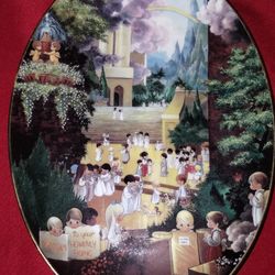 1995 Precious Moments Hallelujah Square Oval Plate  Limited Edition 0937B