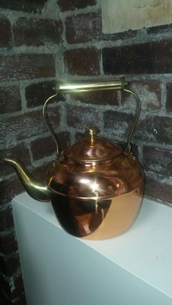 Copper and Brass Tea Kettle