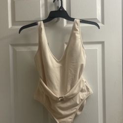 Brand New Shade & Shore Ladies Ivory 1 Piece Swimsuit Size 12/14
