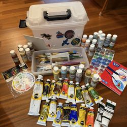 Acrylic Paint Art Bundle Paint Brushes Watercolor Storage box