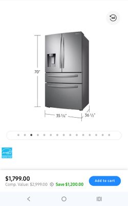Samsung French door refrigerator with freezer drawers