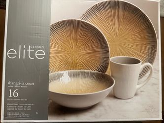 New Gibson Elite Shangri-La Court 16-Piece Dinnerware Set