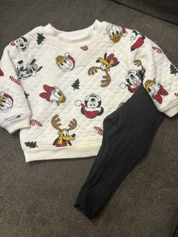 LIKE NEW! 6 Month Disney Mickey & Friends Holiday Outfit 