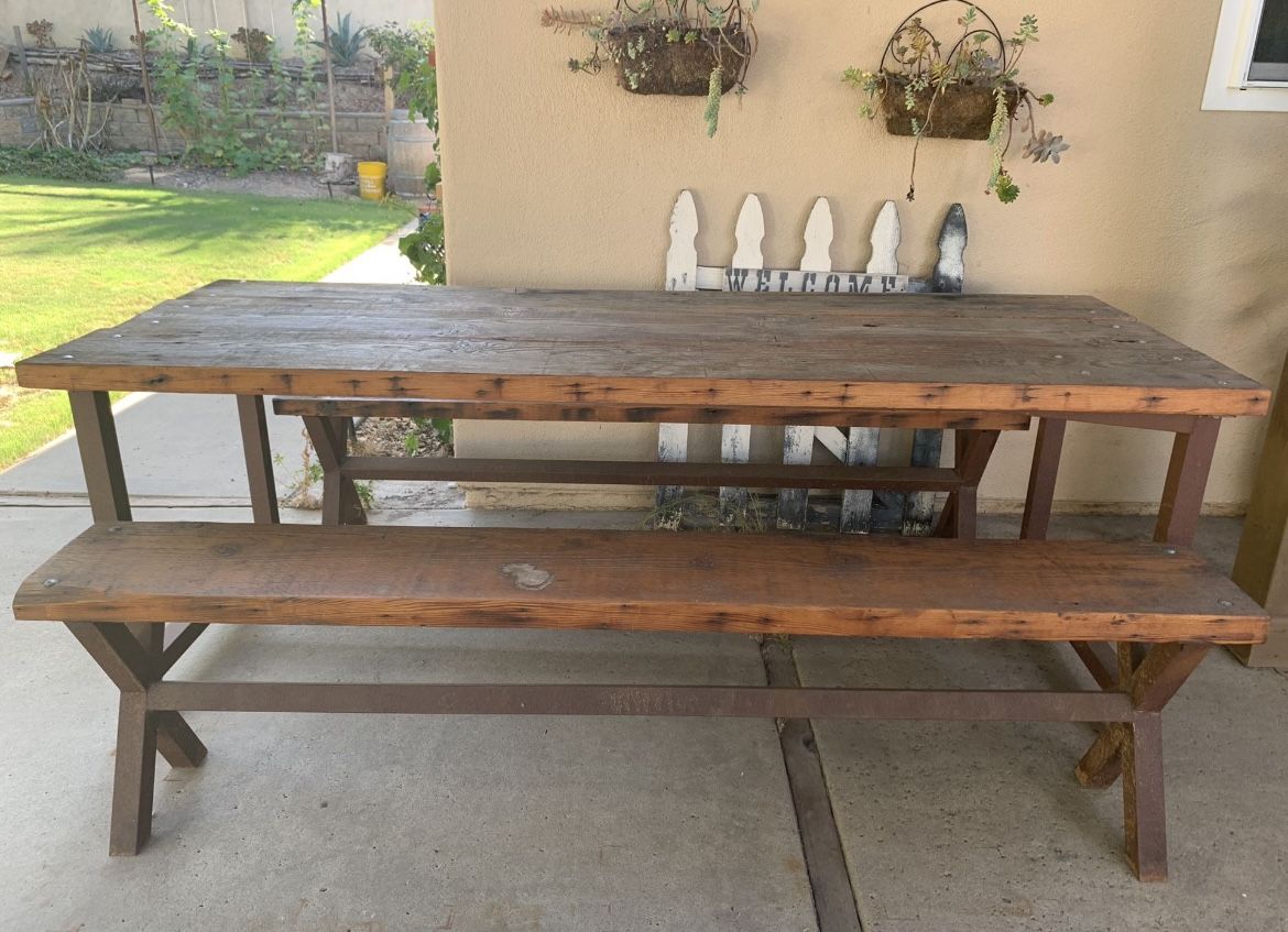 Reclaimed Wood Outdoor Dining Table