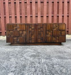 Mid Century Modern Staccato Brutalist Walnut Dresser - 9 Drawers