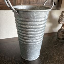 Tall Galvanized Bucket W/Handles