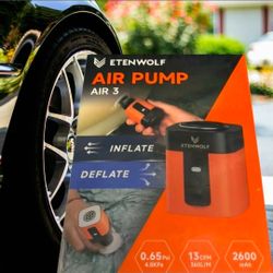 BRAND NEW! ETENWOLF AIR 3 Air Pump for Inflatables with 2600 Mah Battery & Camping Light, U