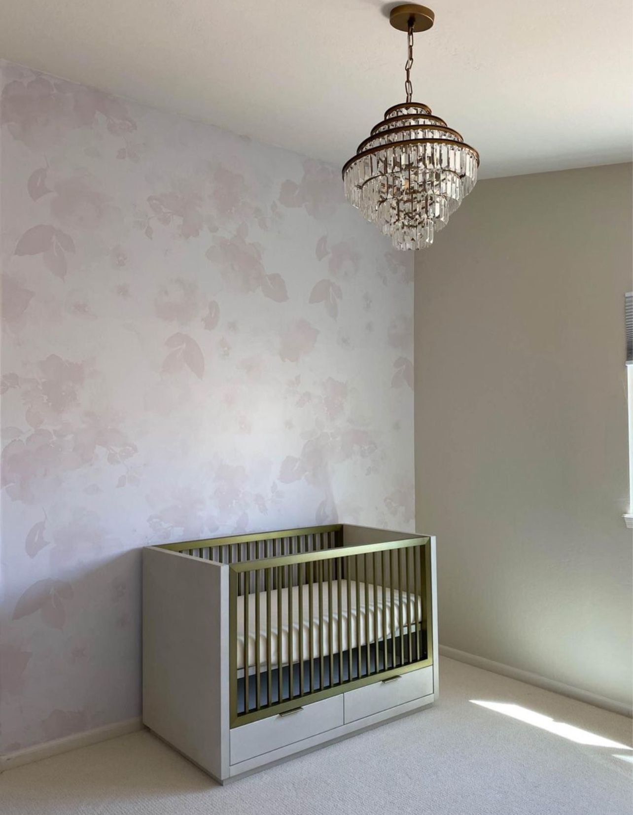 NEW IN BOX RESTORATION HARDWARE CLIO SHAGREEN STORAGE PANEL CRIB FROST WITH BRASS