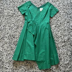 anthropologie green dress Anthropologie Green Chiffon Tie Front 