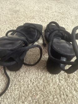 Black Leather Lace-Up Dance Shoes