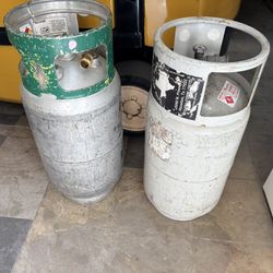 2 Forklift liquid Propane Bottles Tanks 1 Is Aluminum & 1 Steel