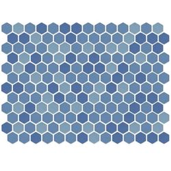 1X1 Glazed Hex SX-205 Blue Matte