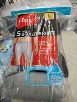Hanes Tagless Boxer Briefs 5-Pack Size Large