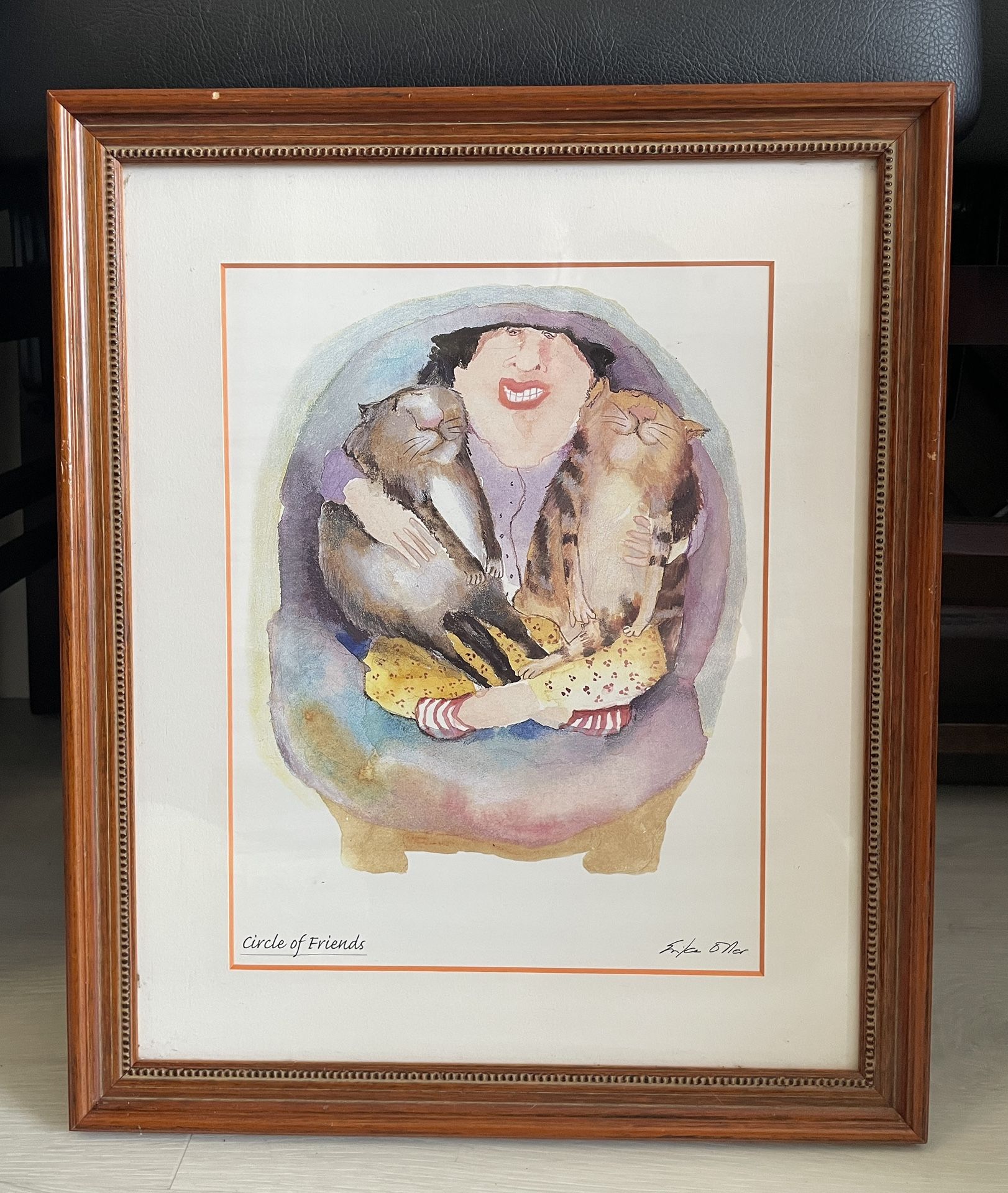 Circle of Friends -Erika Oller- Wooden Frame-14x16.5