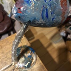 Antique Desk Lamp Hand Painted By New Artists