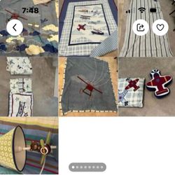Twin bedding airplane theme