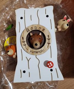 New Japan Animal Tree Bear Fox Rabbit Musical Melody Wind Up Music Box Totoro