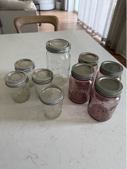 Set of glass jars