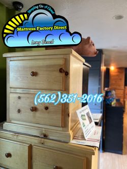 Two drawer dresser natural pinewood cajonera cómoda de pino