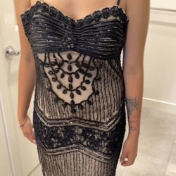 Black Beaded Aspeed Gown 