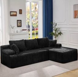 108” Boneless Modular Sectional Sofa L Shape Memory Foam Cloud Couch Right Facing Chaise