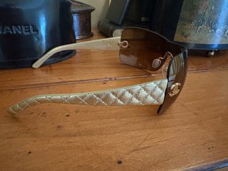 Chanel 4157-Q Quilted Leather Shield Sunglasses | Rare Vintage Mint Condition