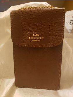 Coach Brown Crossbody With Chain