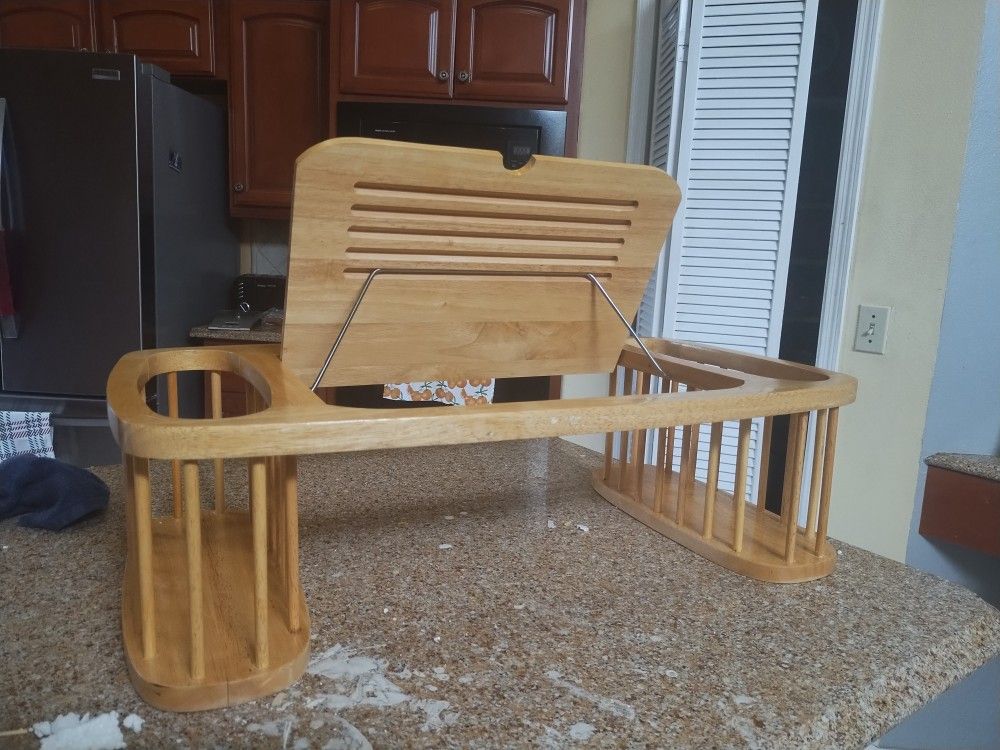 Vintage Breakfast In Bed Laptop Holder Serving Tray w Magazine Rack Holders