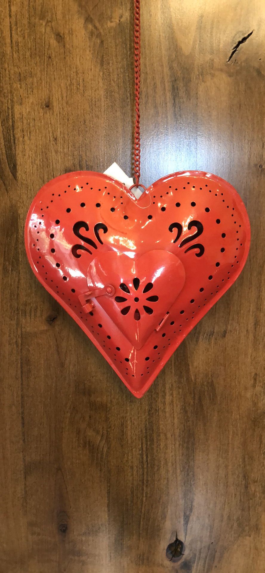 Red Heart-shaped Votive Candle Holder