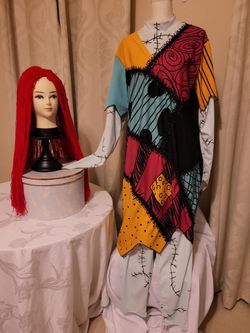 Disney Sally Nightmare Before Christmas Halloween Costume Womens Size XXL With Wig