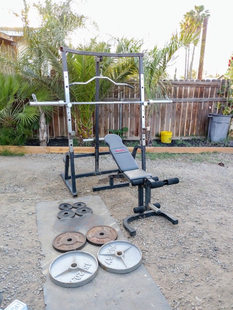 Olympic Bench Press Squat Rack Olympic Weights Barbell 