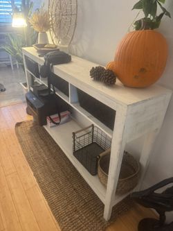 White Wood Console Table