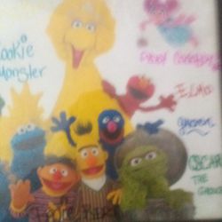 Photograph Of The Sesame Street Characters It Was Signed And It Was Sent To Somebody That I Know Is From The Sesame Street People To This Young Man