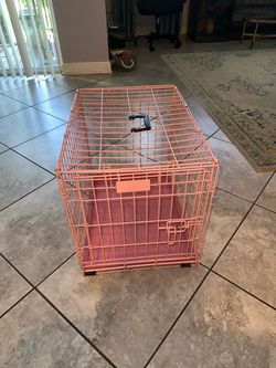 Pink dog cage small
