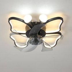 🔥Brand new in Box 🔥Butterfly Flush Mount 19.70 in. Black Indoor Lighting Ceiling Fan with 5 Blades(Black)  💰50$