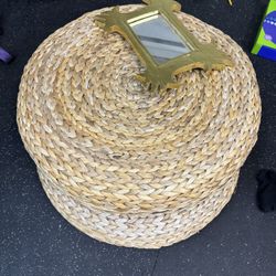 Free Rattan Foot Stools And Mirror