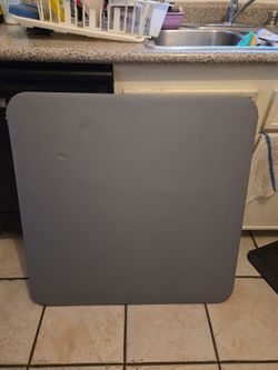Grey Square Folding Poker Table