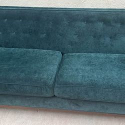 Mid-Century Modern Tufted green Sofa
