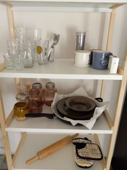 White shelves