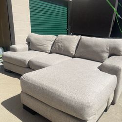 Beige Sectional Couch With Reversible Chaise *Delivery Available*