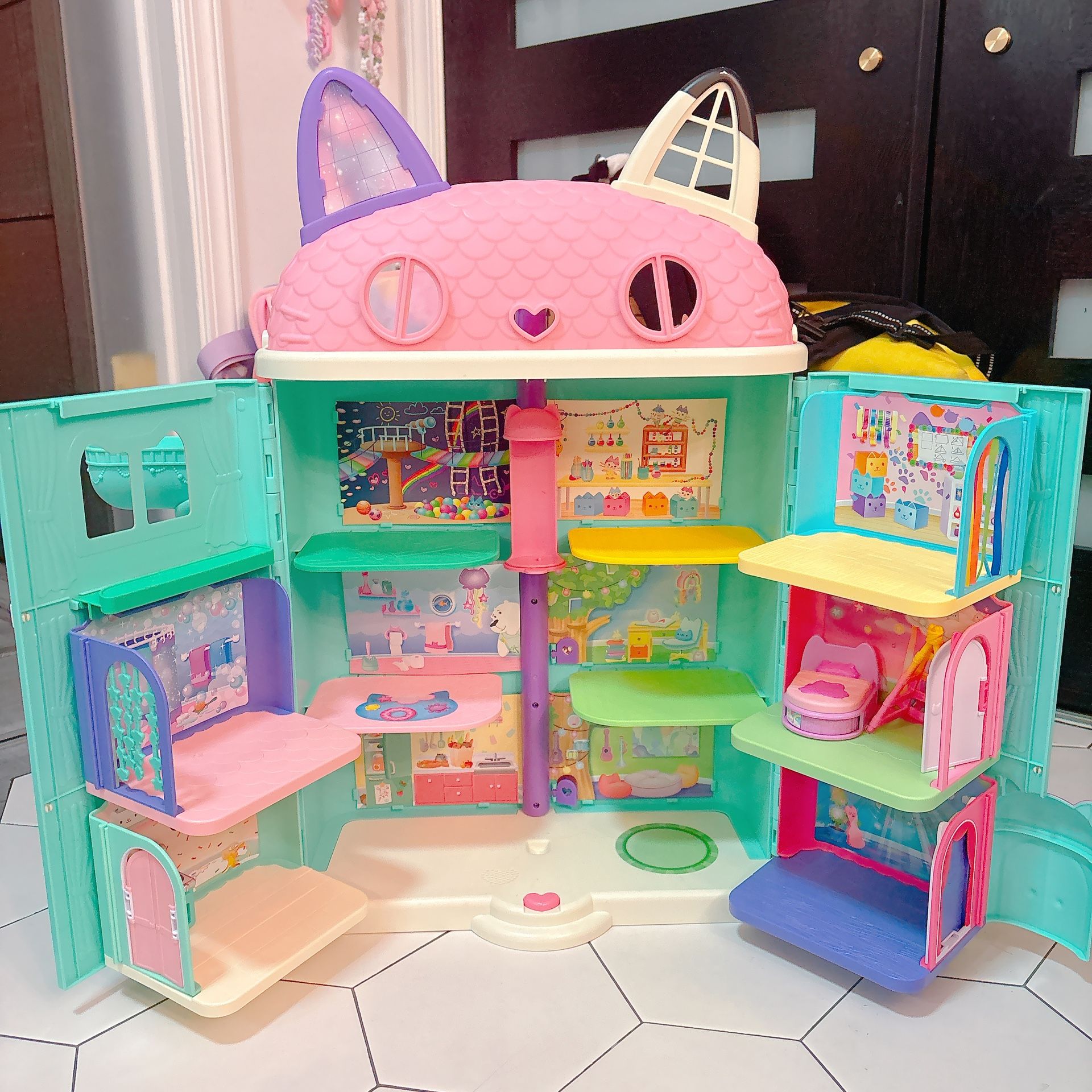 Gabby’s doll house + Barbie’s dream house for little people