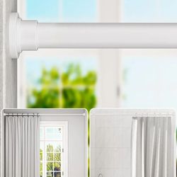 ALLZONE Shower Curtain Rod Tension No Drill, 42-83 Inches,Heavy Duty Tension Curtain Rod, Rustproof Shower Rods for Bathroom, Adjustable Spring Tensio