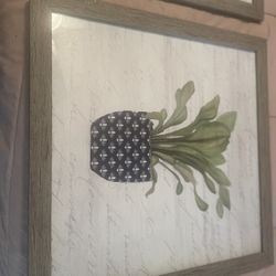 Neutral Botanical Wall Art, Rustic Frames (Set of 2)