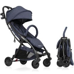 Beberoad R2 Lightweight Baby 0-36 months Stroller w/ Canopy Jeans Blue

