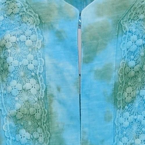 LOGO Lavish by Lori Goldstein Women's Sweater Sz XL Tie Dyed Duster Blue A394116