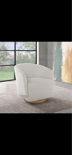 Henredon Murphy Swivel Boucle Chair, Cream