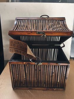 Decorative wood chest